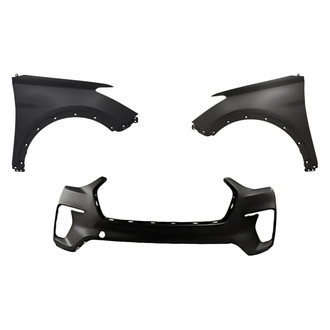Replacement - 3-Piece (Front Bumper Cover, Driver and Passenger Side Fender) (Standard Line)