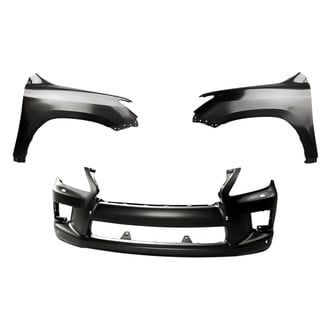 Replacement - 3-Piece (Front Bumper Cover, Driver and Passenger Side Fender) (Standard Line)