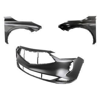 Replacement - 3-Piece (Front Bumper Cover, Driver and Passenger Side Fender) (Standard Line)
