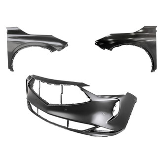 Replacement - 3-Piece (Front Bumper Cover, Driver and Passenger Side Fender) (Standard Line)