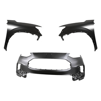 Replacement - 3-Piece (Front Bumper Cover, Driver and Passenger Side Fender) (Standard Line)