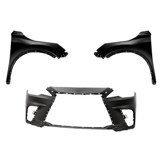 Replacement - 3-Piece (Front Bumper Cover, Driver and Passenger Side Fender) (Standard Line)