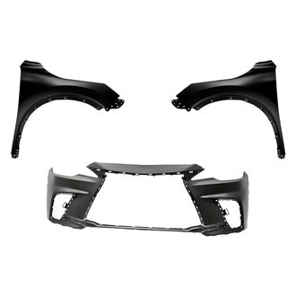 Replacement - 3-Piece (Front Bumper Cover, Driver and Passenger Side Fender) (Standard Line)
