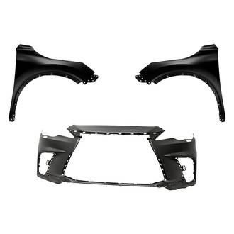 Replacement - 3-Piece (Front Bumper Cover, Driver and Passenger Side Fender) (Standard Line)