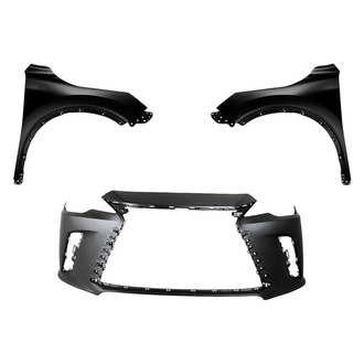 Replacement - 3-Piece (Front Bumper Cover, Driver and Passenger Side Fender) (Standard Line)