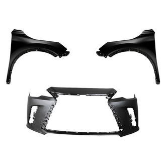 Replacement - 3-Piece (Front Bumper Cover, Driver and Passenger Side Fender) (Standard Line)