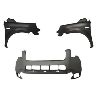 Replacement - 3-Piece (Front Bumper Cover, Driver and Passenger Side Fender) (CAPA Certified)
