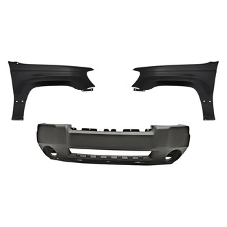 Replacement - 3-Piece (Front Bumper Cover, Driver and Passenger Side Fender) (CAPA Certified)