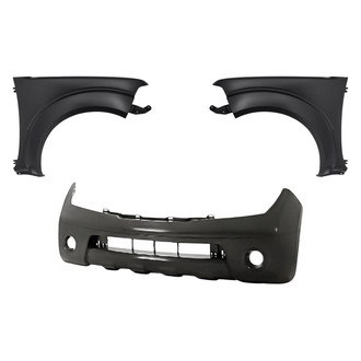 Replacement - 3-Piece (Front Bumper Cover, Driver and Passenger Side Fender) (CAPA Certified)