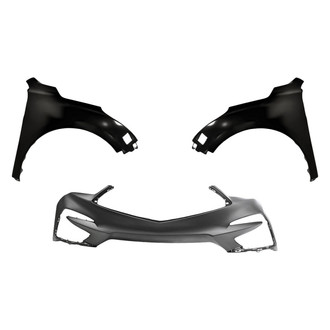 Replacement - 3-Piece (Front Bumper Cover, Driver and Passenger Side Fender) (CAPA Certified)