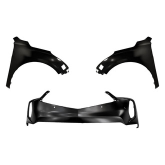 Replacement - 3-Piece (Front Bumper Cover, Driver and Passenger Side Fender) (CAPA Certified)