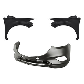 Replacement - 3-Piece (Front Bumper Cover, Driver and Passenger Side Fender) (CAPA Certified)