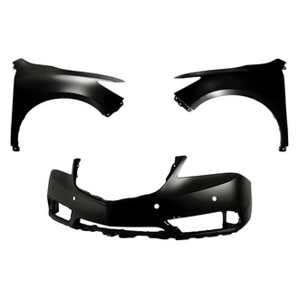 Replacement - 3-Piece (Front Bumper Cover, Driver and Passenger Side Fender) (CAPA Certified)