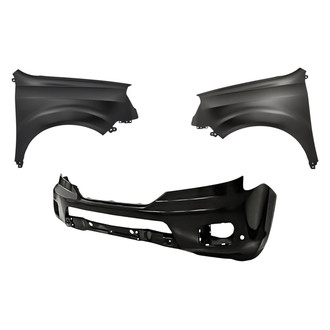 Replacement - 3-Piece (Front Bumper Cover, Driver and Passenger Side Fender) (CAPA Certified)