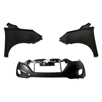 Replacement - 3-Piece (Front Bumper Cover, Driver and Passenger Side Fender) (CAPA Certified)
