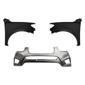 Replacement - 3-Piece (Front Bumper Cover, Driver and Passenger Side Fender) (CAPA Certified)