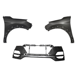 Replacement - 3-Piece (Front Bumper Cover, Driver and Passenger Side Fender) (CAPA Certified)
