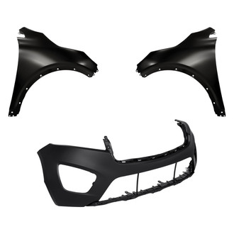 Replacement - 3-Piece (Front Bumper Cover, Driver and Passenger Side Fender) (CAPA Certified)