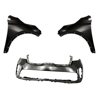 Replacement - 3-Piece (Front Bumper Cover, Driver and Passenger Side Fender) (CAPA Certified)