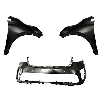 Replacement - 3-Piece (Front Bumper Cover, Driver and Passenger Side Fender) (CAPA Certified)