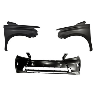 Replacement - 3-Piece (Front Bumper Cover, Driver and Passenger Side Fender) (CAPA Certified)