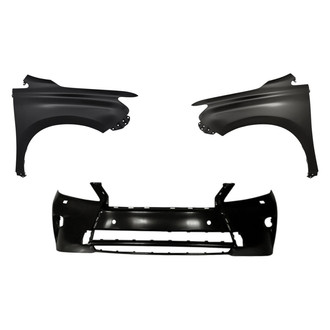 Replacement - 3-Piece (Front Bumper Cover, Driver and Passenger Side Fender) (CAPA Certified)