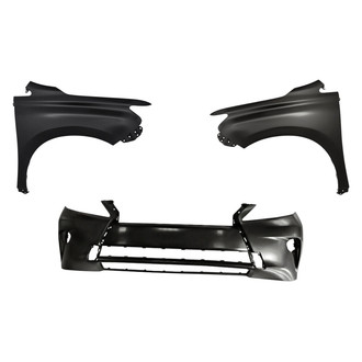 Replacement - 3-Piece (Front Bumper Cover, Driver and Passenger Side Fender) (CAPA Certified)