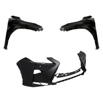 Replacement - 3-Piece (Front Bumper Cover, Driver and Passenger Side Fender) (CAPA Certified)
