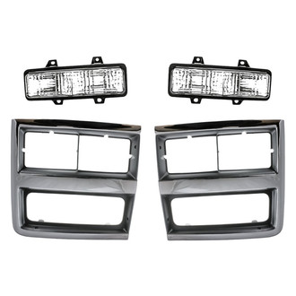 Replacement - 4-Piece (Front Driver and Passenger Side Turn Signal/Parking Light, Driver and Passenger Side Headlight Bezel) (Standard Line)
