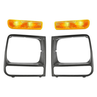 Replacement - 4-Piece (Front Driver and Passenger Side Turn Signal/Parking Light, Driver and Passenger Side Headlight Bezel) (Standard Line)