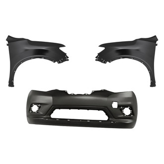 Replacement - 3-Piece (Front Bumper Cover, Driver and Passenger Side Fender) (CAPA Certified)