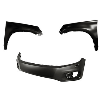 Replacement - 3-Piece (Front Bumper Cover, Driver and Passenger Side Fender) (CAPA Certified)