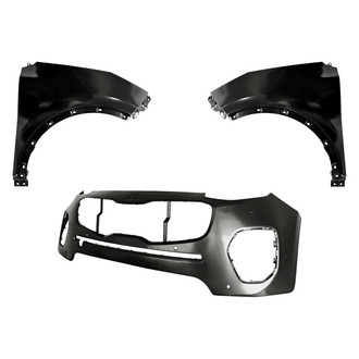 Replacement - 3-Piece (Front Bumper Cover, Driver and Passenger Side Fender) (CAPA Certified)