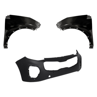 Replacement - 3-Piece (Front Bumper Cover, Driver and Passenger Side Fender) (CAPA Certified)