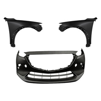 Replacement - 3-Piece (Front Bumper Cover, Driver and Passenger Side Fender) (CAPA Certified)