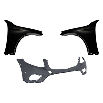 Replacement - 3-Piece (Front Bumper Cover, Driver and Passenger Side Fender) (CAPA Certified)