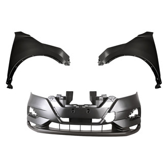 Replacement - 3-Piece (Front Bumper Cover, Driver and Passenger Side Fender) (CAPA Certified)