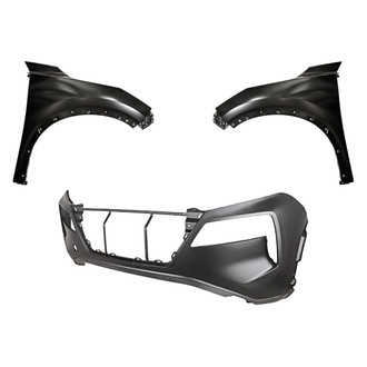 Replacement - 3-Piece (Front Bumper Cover, Driver and Passenger Side Fender) (CAPA Certified)