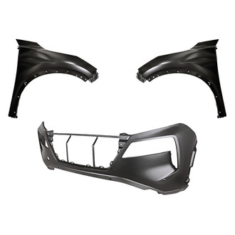Replacement - 3-Piece (Front Bumper Cover, Driver and Passenger Side Fender) (CAPA Certified)