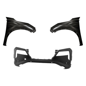 Replacement - 3-Piece (Front Bumper Cover, Driver and Passenger Side Fender) (CAPA Certified)