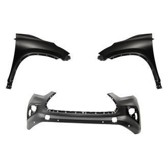 Replacement - 3-Piece (Front Bumper Cover, Driver and Passenger Side Fender) (CAPA Certified)