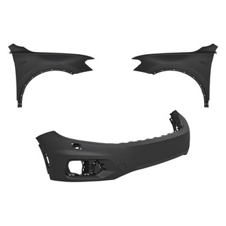 Replacement - 3-Piece (Front Bumper Cover, Driver and Passenger Side Fender) (CAPA Certified)
