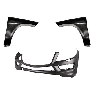 Replacement - 3-Piece (Front Bumper Cover, Driver and Passenger Side Fender) (CAPA Certified)