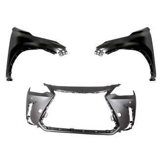 Replacement - 3-Piece (Front Bumper Cover, Driver and Passenger Side Fender) (CAPA Certified)