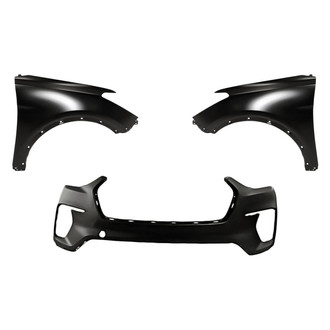 Replacement - 3-Piece (Front Bumper Cover, Driver and Passenger Side Fender) (CAPA Certified)