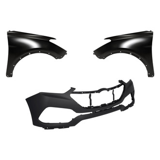 Replacement - 3-Piece (Front Bumper Cover, Driver and Passenger Side Fender) (CAPA Certified)