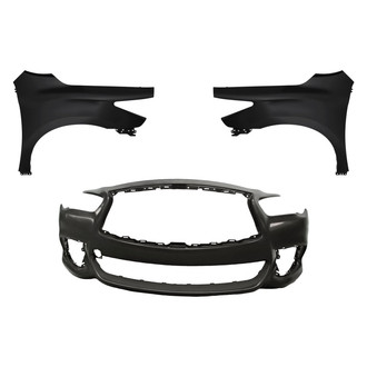 Replacement - 3-Piece (Front Bumper Cover, Driver and Passenger Side Fender) (CAPA Certified)