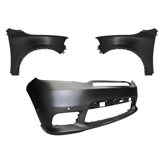 Replacement - 3-Piece (Front Bumper Cover, Driver and Passenger Side Fender) (Standard Line)