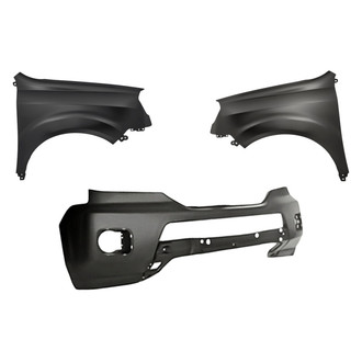 Replacement - 3-Piece (Front Bumper Cover, Driver and Passenger Side Fender) (Standard Line)