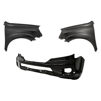 Replacement - 3-Piece (Front Bumper Cover, Driver and Passenger Side Fender) (Standard Line)